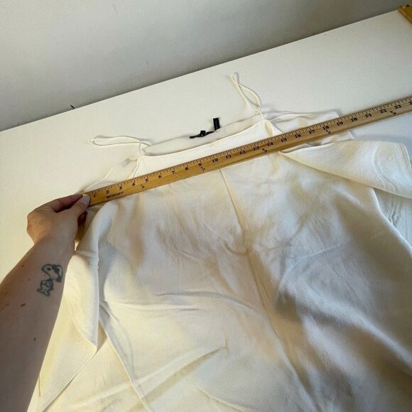 Theory Womens Petteri Rosina Crepe Off Shoulder Cami Tank Top Ivory M Sleeveless - Picture 7 of 8